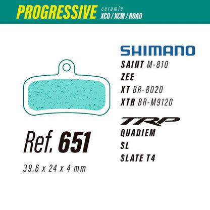 651 LESS PROGRESSIVE BRAKE PADS SHIMANO SAINT-ZEE-XT-XTR / TRP QUADIEM-SL-SLATE