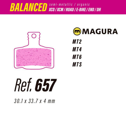 657 LESS BALANCED BRAKE PADS MAGURA MT2-MT4-MT6-MTS