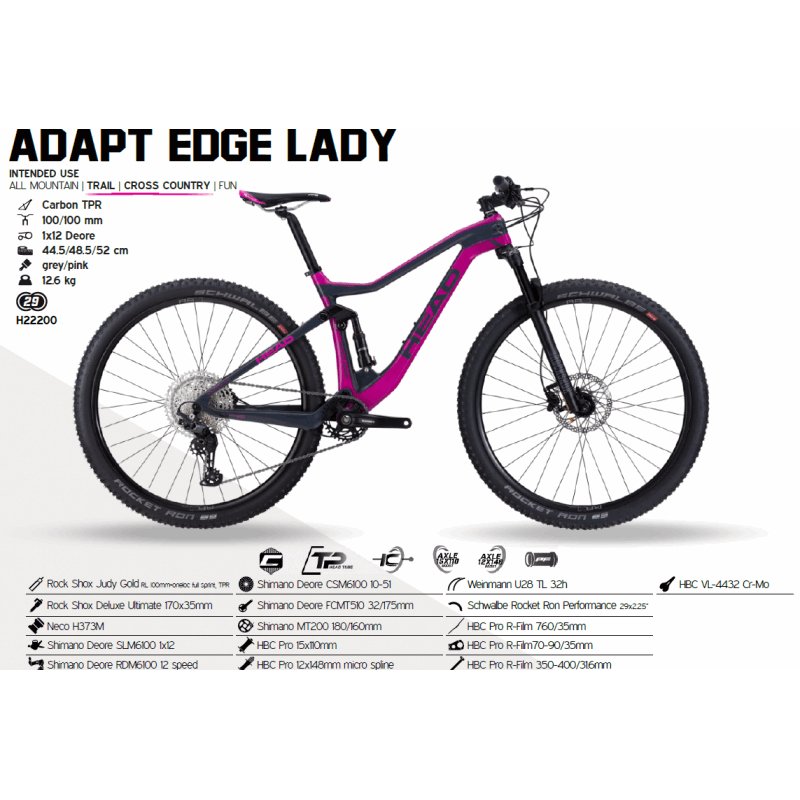 Bicicleta de doble suspension Head Adapt Edge Lady - The Bike Project Bnh 23