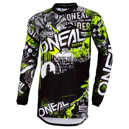 Camiseta niño O'neal Element Attack V.18 Negro/Amarillo fluor - The Bike Project Bnh 23